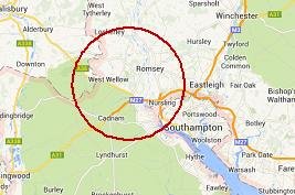 (Image missing - a map of Romsey area